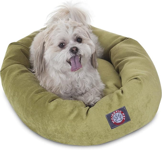 Majestic Pet Villa 24 Inch Shredded Memory Foam Dog Bed for Small Sized Dog 24x19x7 Inch–Orthopedic Pet Bed - Washable Small Puppy Mat with Head Support-Apple
