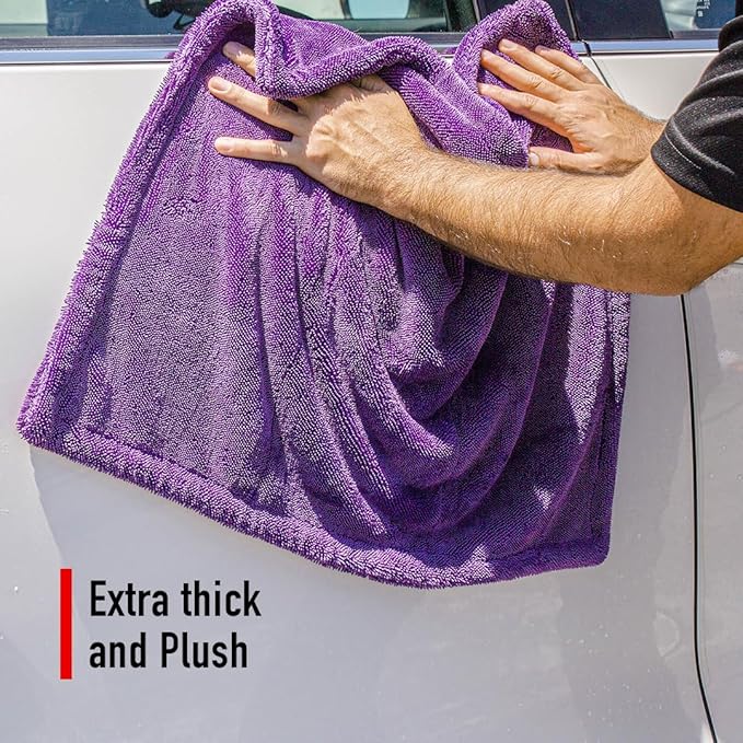 Car Drying Towel, Rinse Free Microfiber Towel for Car Detailing, 1200 GSM, Double Sided, Large Microfiber Towels for Car Drying, Plush Car Wash Towels (6, 24" x 36")