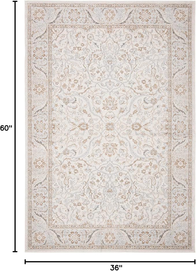 SAFAVIEH Isabella Collection Accent Rug - 3' x 5', Cream & Beige, Oriental Design, Non-Shedding & Easy Care, Ideal for High Traffic Areas in Entryway, Living Room, Bedroom (ISA912A)