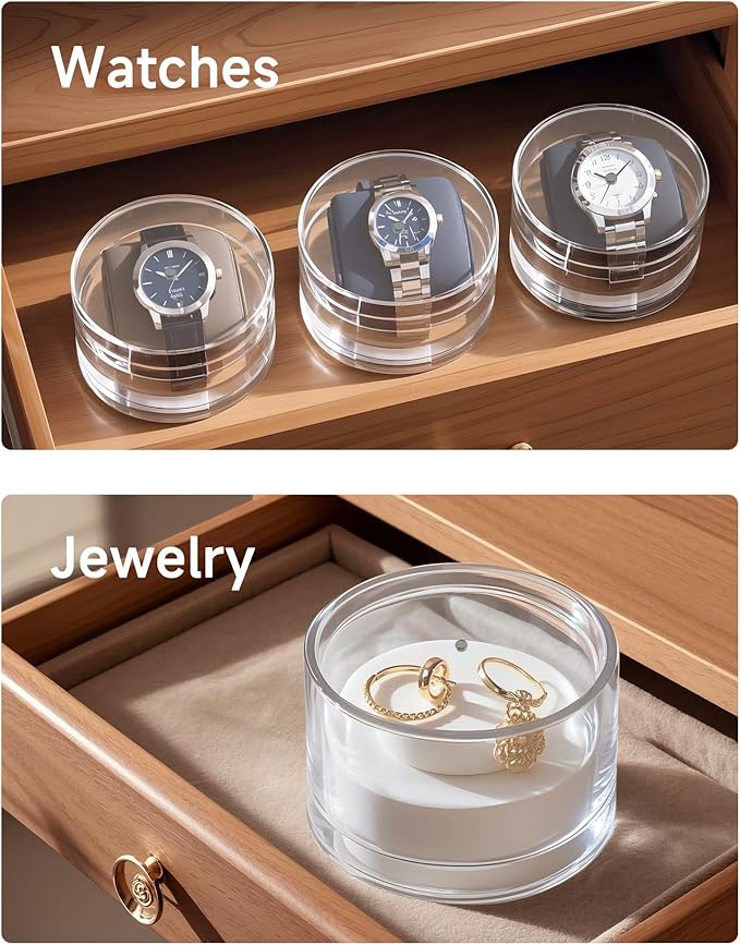 Belt Organizer 8 Compartments Acrylic Belt Storage for Closet with Dust Cover, Transparent Display Case for Belts, Multi-Purpose Display Box, Clear Belt Tie Case for Women Men Home