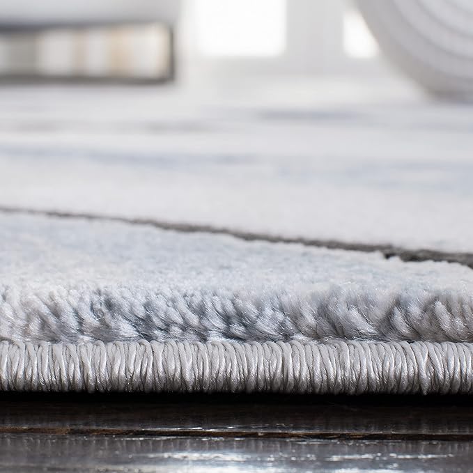 SAFAVIEH Craft Collection Runner Rug - 2'3" x 18', Blue & Grey, Modern Abstract Design, Non-Shedding & Easy Care, Ideal for High Traffic Areas in Living Room, Bedroom (CFT819M)
