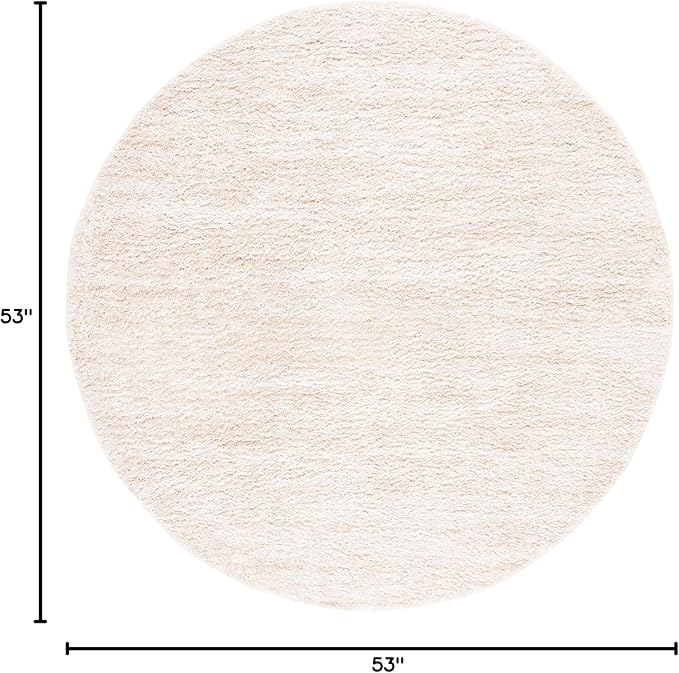 SAFAVIEH Berber Shag Collection Area Rug - 5'1" Round, Ivory & Beige, Modern Design, Non-Shedding & Easy Care, 1.2-inch Thick, Ideal for The Living Room, Bedroom, Dining Room (BER563A-5R)