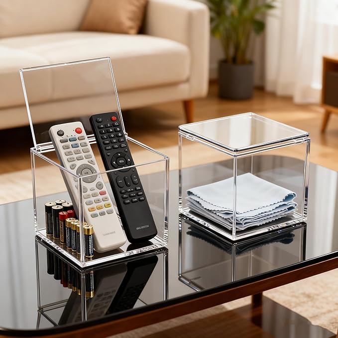 KissYou Acrylic Box 2 Packs Coffee Pod Holder Organizers Storage Contanier Clear Box for Easter Transparent Case Square Container