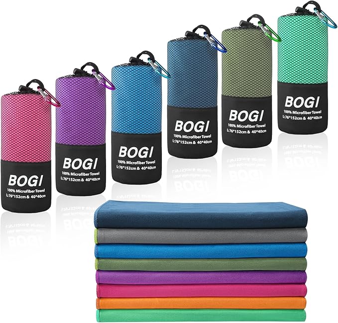 Microfiber Travel Sports Towel-Quick Dry Travel Towel,Soft Lightweight Absorbent Compact for Camping Gym Beach Bath Yoga Swimming Backpacking (XL:72''x32''+16''x16''-AGreen)