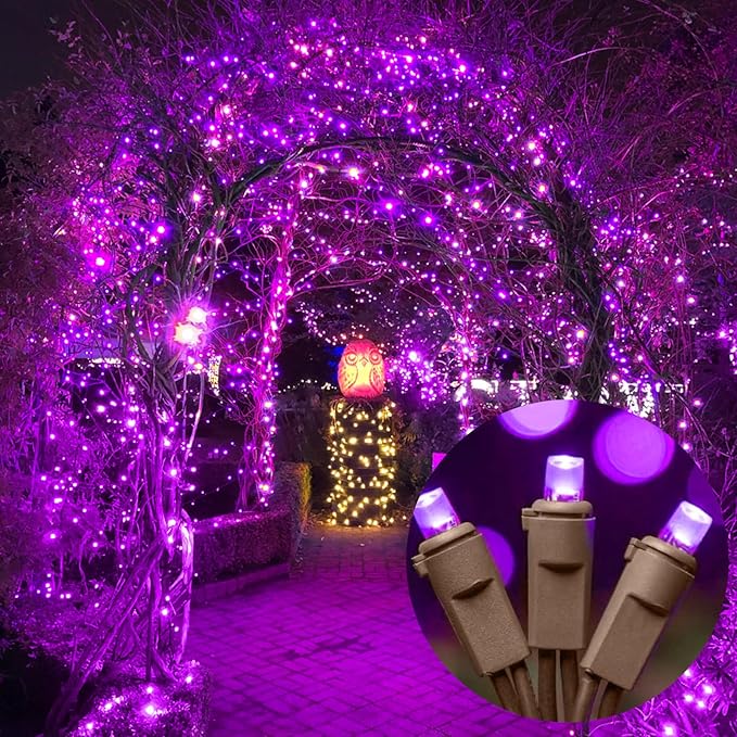 LAMPHOME Purple Halloween Lights, 21.6FT100 LED Halloween String Lights, Waterproof & Connectable Mini Christmas Light, Plug in for Indoor Outdoor Holiday Christmas Party Bedroom Decorations