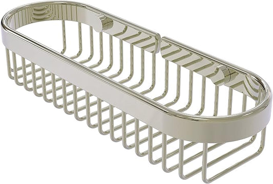 Allied Brass BSK-200LA-PNI Oval Toiletry Wire Shower Basket, Polished Nickel