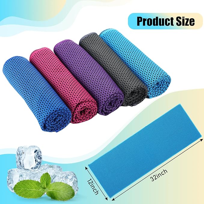 100 Pack Cooling Towel - Microfiber Cold Sports Sweat Rags Neck & Face Breathable Ice Chilly Towel for Gym Yoga Golf Workout Beach Accessories