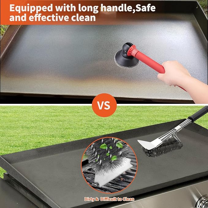 Grill Brush for Blackstone Flat Top Griddle,Safe Bristle-Free Cleaning Brush Tools, Barbecue Grill Cleaner, Grill Brush for Outdoor Grill, Grilling Accessories Gift for Men