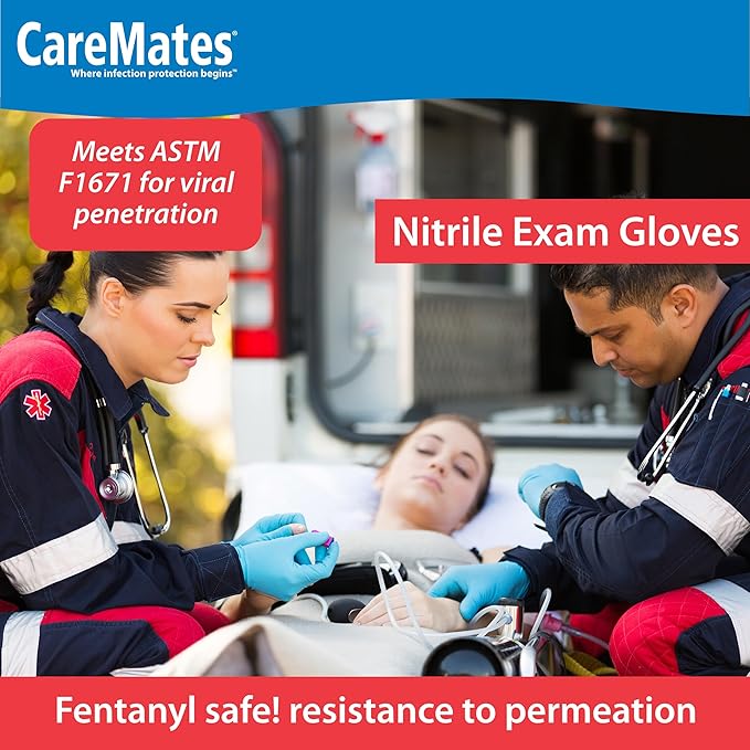 Nitrile Medical Exam Gloves, Latex Free Rubber, Powder Free, Extra Strong, 4 Mil Thick, Certified for Home Infusion, First Aid, Food Safe, Cleaning Gloves, Small, 400-Count