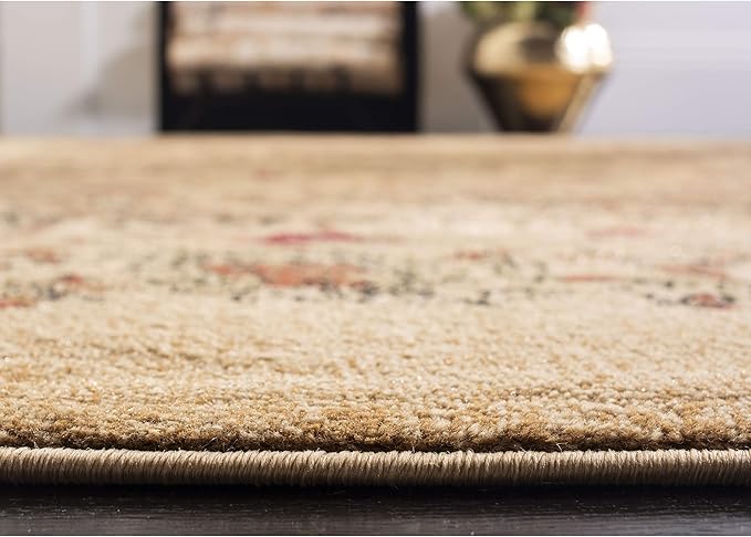 SAFAVIEH Lyndhurst Collection Accent Rug - 4' x 6', Beige & Multi, Traditional Paisley Design, Non-Shedding & Easy Care, Ideal for High Traffic Areas in Entryway, Living Room, Bedroom (LNH224A)