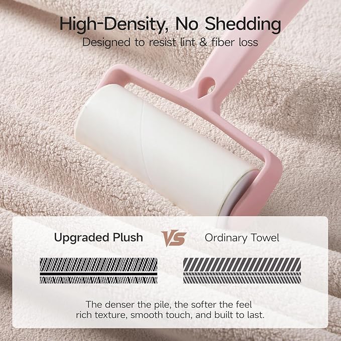 REDKISS Towel Set of 6 - Oversized Bath Sheets (70 x35 in), 670GSM Ultra Soft & Highly Absorbent, Quick Dry Beige Bath Towel Sets for Bathroom, Spa, Hotel, Gym