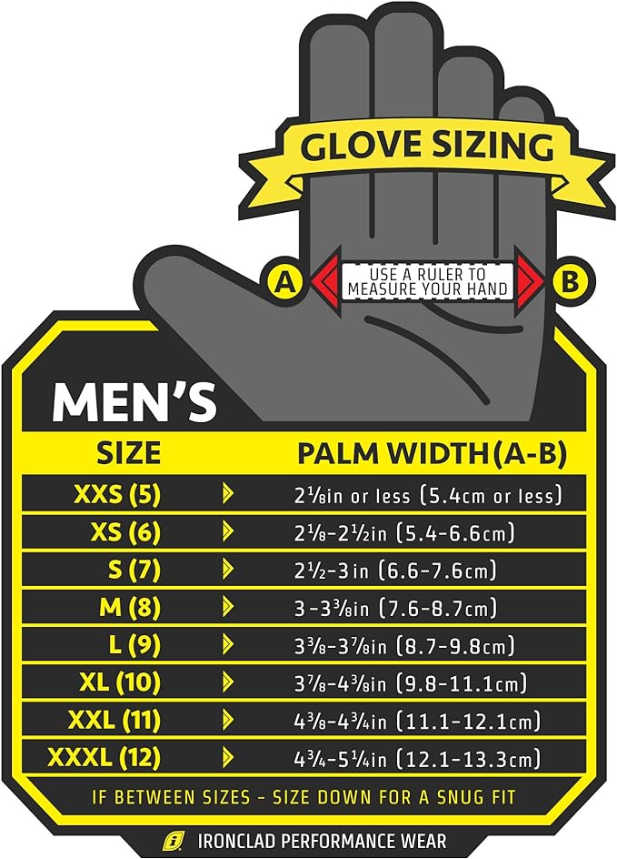 Ironclad Heavy Utility Work Gloves HUG, High Abrasion Resistance, Performance Fit, Durable, Machine Washable, (1 Pair), LARGE, Black & Grey