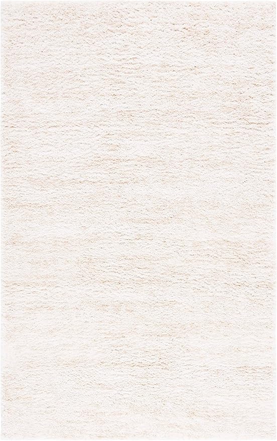 SAFAVIEH Berber Shag Collection Area Rug - 6' x 9', Ivory & Beige, Modern Design, Non-Shedding & Easy Care, 1.2-inch Thick, Ideal for The Living Room, Bedroom, Dining Room (BER563A-6)