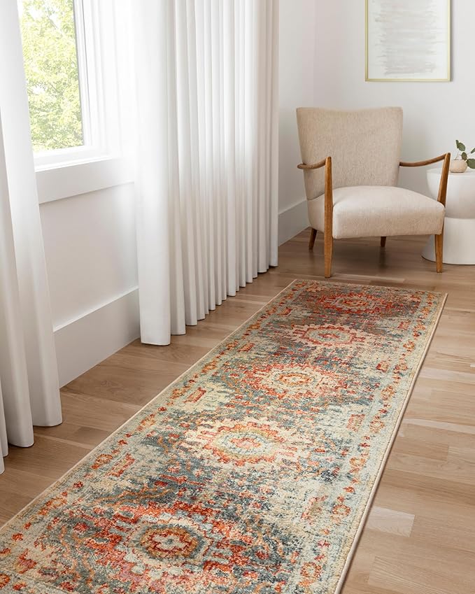 Loloi Jocelyn Collection JOC-03 Mist/Multi 7'-10" x 10' .38" Thick Area Rug