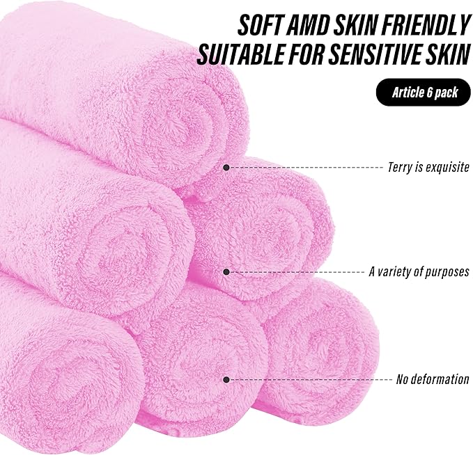 6 Pack Premium Hand Towels - Quick Drying - Microfiber Coral Velvet Highly Absorbent Towels - Multipurpose Use as Hotel, Bathroom, Shower, Spa, Hand Towel 16 x 28 inches (Frozen Berry)