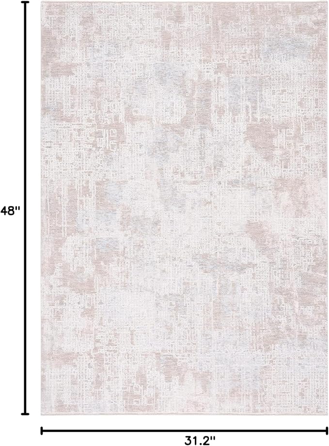 SAFAVIEH Marmara Collection Accent Rug - 2'6" x 4', Grey & Beige Blue, Modern Design, Non-Shedding & Easy Care, Ideal for High Traffic Areas in Entryway, Living Room, Bedroom (MRM314F)