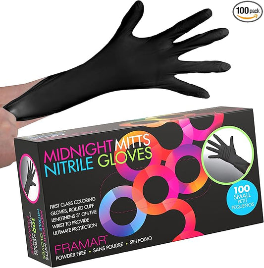 FRAMAR Powder Free Nitrile Gloves Small – 12 INCH Latex Free Gloves Disposable, Guantes Desechables, For Hair Dye, Cleaning, Tattoo – Extra Durable & Resistant – 100 Pack