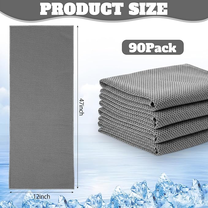 Cooling Towel Bulk - Neck & Face Cool Chilly Towels Microfiber Breathable Sport Sweat Rag for Gym, Yoga, Travel, Camping, Running, Outdoor