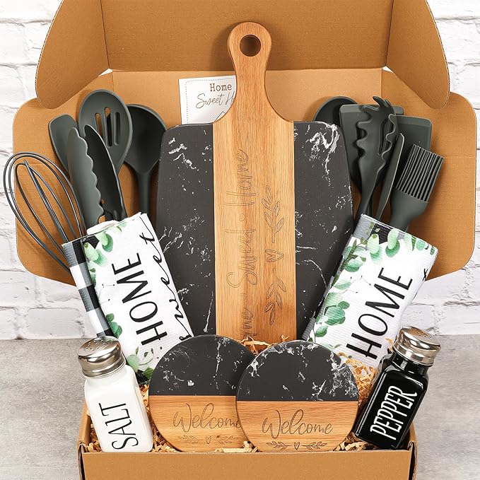 Housewarming Gifts New Home, Unique Housewarming Baskets for New Homeowners, Couples, First Apartment,Closing Gift for Home Buyers Realtors,First House Gift Ideas, New Apartment