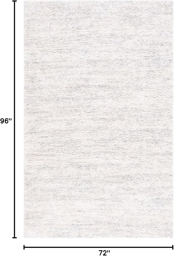 SAFAVIEH Berber Shag Collection Area Rug - 6' x 8', Ivory & Light Grey, Modern Design, Non-Shedding & Easy Care, 1.2-inch Thick, Ideal for The Living Room, Bedroom, Dining Room (BER563F-68)