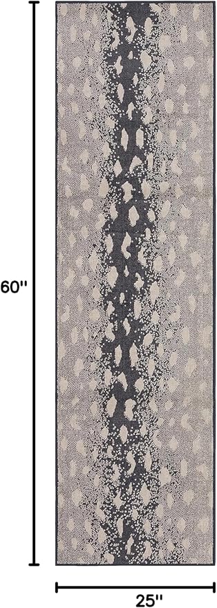Mohawk Home Antelope Animal Print Gray 2' 1" x 5' Area Rug Perfect for Kitchen, Living Room, Dining Room