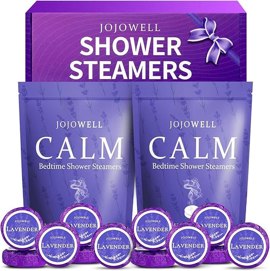 Lavender Shower Steamers Aromatherapy with Essential Oil - 12 Pack Birthday Gifts for Women Mom, Valentines Day Gifts for Her Wife, Easter Basket Essentials, Home Spa Relaxation Self Care