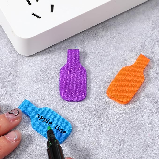 40 Pcs Cable Labels, Writable Cable Tags, Waterproof Cords Labels Multi-Color Electronic Cables Identification Tags for Wire Organization and Identification