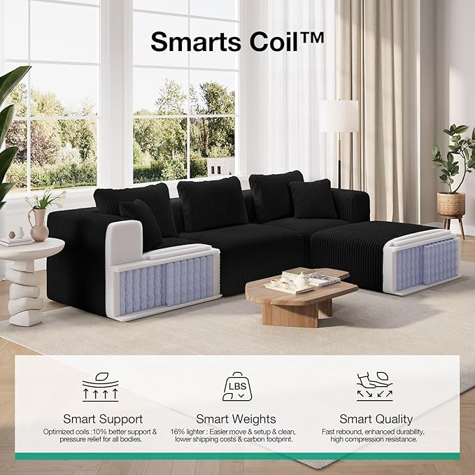 Novilla 70.8" Modular Sectional Sofa, Modern Cloud Sectional Couch with Smarts Coil® Support, Upholstered Boneless Couch for Living Room Apartments Bedroom, No Assembly Required (Loveseat)
