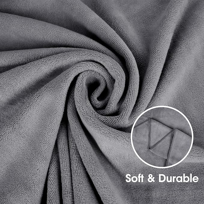 Bath Sheet Towels Set of 2, Extra Large Microfiber Towel for Adult, 40" x 80",Oversized, Soft Super Absorbent Fast Drying, Perfect for Shower, Sauna, Gym, Beach, Sport, Fitness, Yoga, Grey