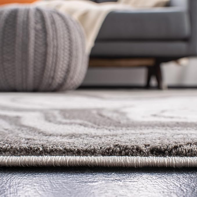 SAFAVIEH Craft Collection Area Rug - 6'7" x 9', Grey & Silver, Modern Abstract Design, Non-Shedding & Easy Care, Ideal for High Traffic Areas in Living Room, Bedroom (CFT819G)