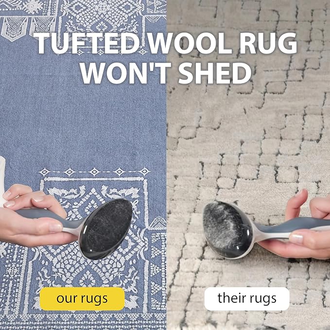 NICETOWN Blue Runner Rug for Hallway Non Slip - 2x6 Carpet Thin Washable Geometric Washable Rug Kitchen Throw Carpet for Kitchen Bedroom Laundry Room, Stone Blue