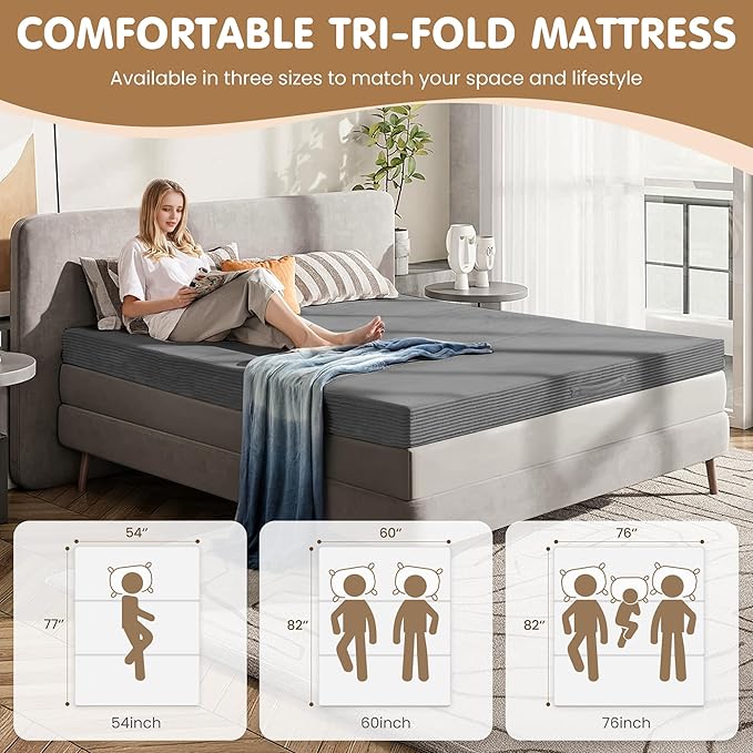 Convertible Sofa Bed,5-in-1 Tri-Fold Boneless Couch with Removable Armrests & Handle,Corduroy Futon Sleeper Sofa,Floor Folding Mattress Pull Out Bed for Small Space Apartment Living Room Bedroom