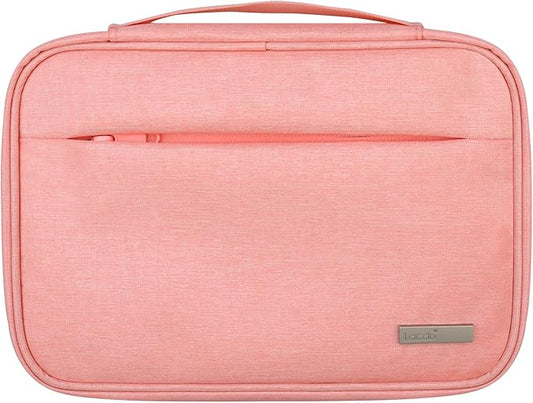 Lacdo Cord Organizer Travel, Cable Organizer Bag Case, Portable Electronics Organizer Travel Case, 6 Layer Large Capacity Charging Cords Storage organizer for Cables, SD Card, Travel Essentials, Pink