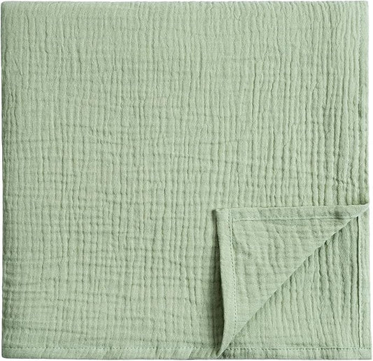 Meracorallo Muslin Swaddle Blanket, 100% Cotton Receiving Blanket Soft and Breathable Swaddle Wrap for Baby Boys and Girls, Sage Green