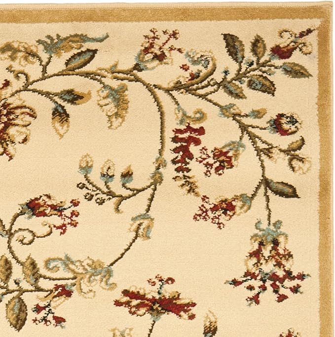 SAFAVIEH Lyndhurst Collection Runner Rug - 2'3" x 8', Ivory & Multi, Traditional Floral Design, Non-Shedding & Easy Care, Ideal for High Traffic Areas in Living Room, Bedroom (LNH552-1291)