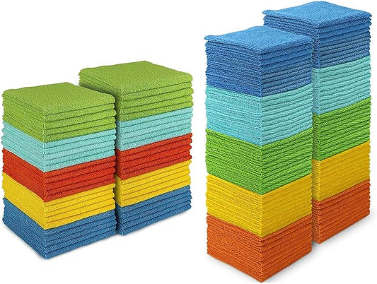AIDEA Microfiber Cleaning Cloths-100PK, Softer and More Absorbent, Lint-Free, Wash Cloth for Home, Kitchen, Car, Window (12in.x12in.)