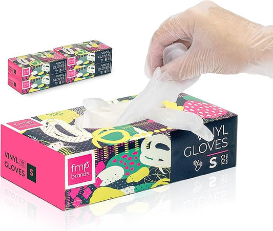 Fit Meal Prep 400 Pack Disposable Latex Free Small Vinyl Food Prep Gloves - Powder Free, Ideal for Kitchen, Bathroom, Household, Gardening