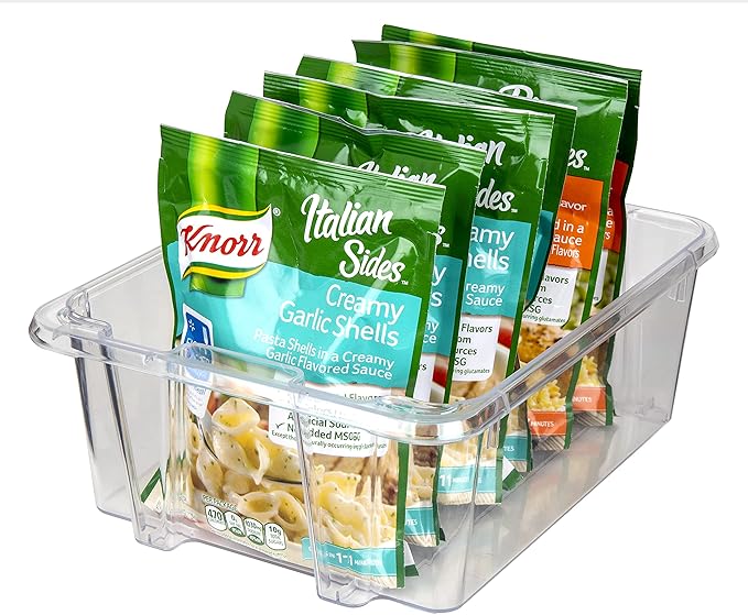 Best Kept Clear Plastic Storage Bins, Stackable Open Square Organizers for Home, Vanity, Cosmetics & Makeup Display, 3-Pack (No Lids)