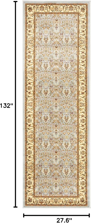 SAFAVIEH Lyndhurst Collection Runner Rug - 2'3" x 11', Light Blue & Ivory, Traditional Oriental Design, Non-Shedding & Easy Care, Ideal for High Traffic Areas in Living Room, Bedroom (LNH312B)