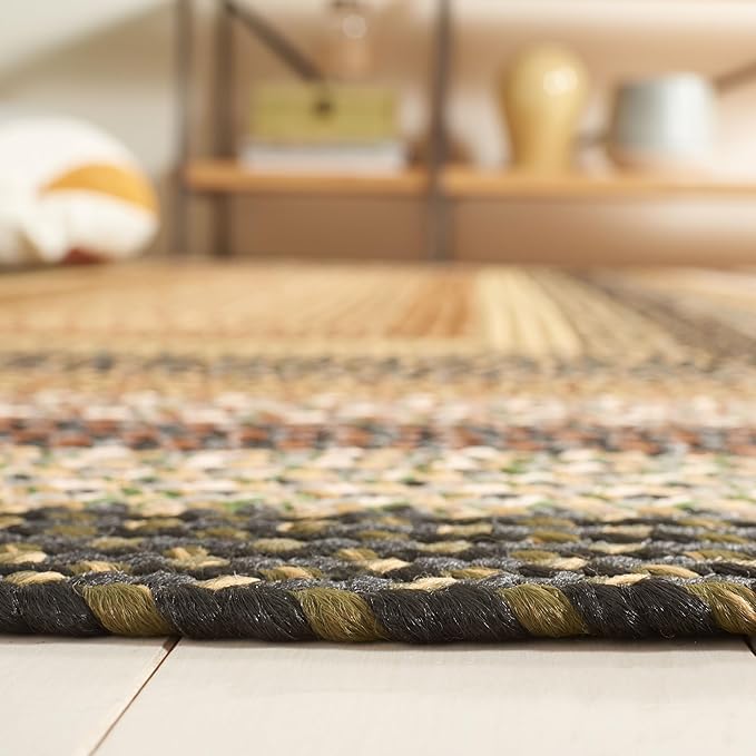 SAFAVIEH Washable Rug Outdoor Braided Collection - 3' x 5', Multi, Handmade & Reversible, Non-Shedding & Easy to Clean, Ideal for Patio, Backyard, Mudroom (BRD308A)