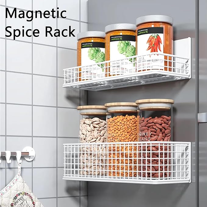 Magnetic Basket Magnetic Fridge Organizer Magnetic Pencil Holder Whiteboard Accessories Home Kitchen Organization (Black-Low)
