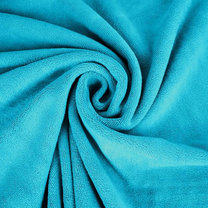 Large Microfiber Bath Towels Set of 6, 30" x 60", Oversized, Soft, Super Absortbent, Fast Drying Bathroom Towel for Sauna, Salon, Sport, Fitness, Yoga, Teal