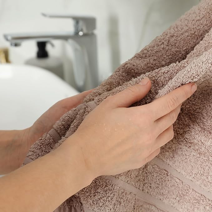 100% Cotton Hand Towels for Bathroom – Soft & Absorbent Towel Set– Pack of 6 Small Towel (34x20in) – Quick Dry Luxury Cotton Hand Towels – Beige