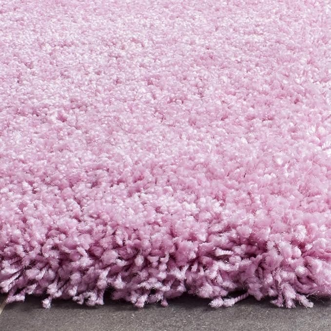 SAFAVIEH Santa Monica Shag Collection 6'7" x 9'6" Pink SGN725 Solid Non-Shedding Living Room Bedroom Dining Room Entryway Plush 2-inch Thick Area Rug