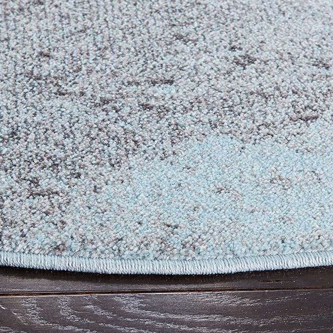SAFAVIEH Glacier Collection 5'3" Round Blue/Pink GLA125L Abstract Non-Shedding Living Room Dining Bedroom Foyer Area Rug