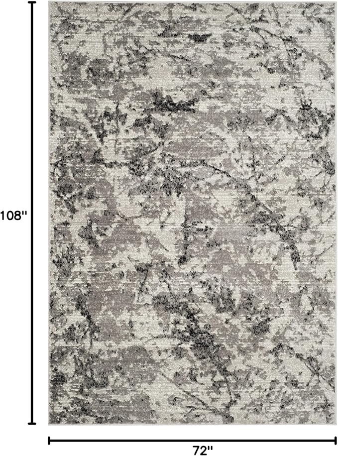 SAFAVIEH Skyler Collection 6' x 9' Grey/Ivory SKY186K Modern Abstract Non-Shedding Living Room Bedroom Dining Home Office Area Rug