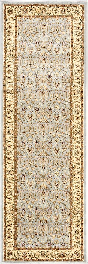 SAFAVIEH Lyndhurst Collection Runner Rug - 2'3" x 11', Light Blue & Ivory, Traditional Oriental Design, Non-Shedding & Easy Care, Ideal for High Traffic Areas in Living Room, Bedroom (LNH312B)