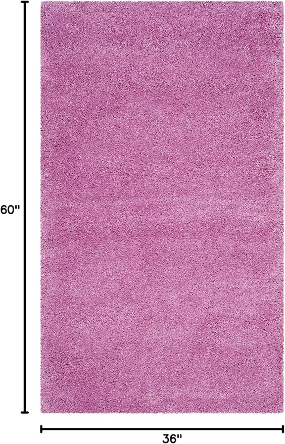 SAFAVIEH Santa Monica Shag Collection 3' x 5' Pink SGN725 Solid Non-Shedding Living Room Bedroom Dining Room Entryway Plush 2-inch Thick Area Rug