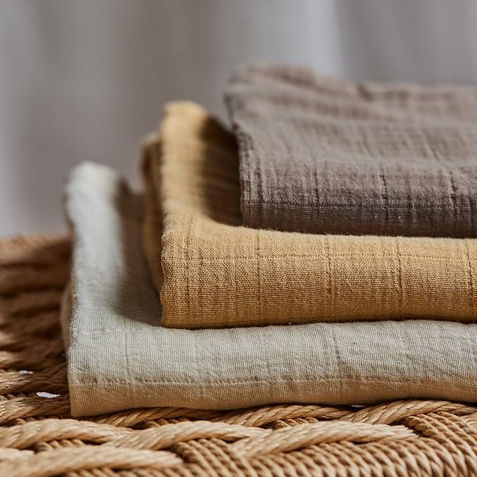Baby Swaddle – Organic Cotton Muslin Baby Swaddles for Newborns 47” x 47” (Autumn Yellow)