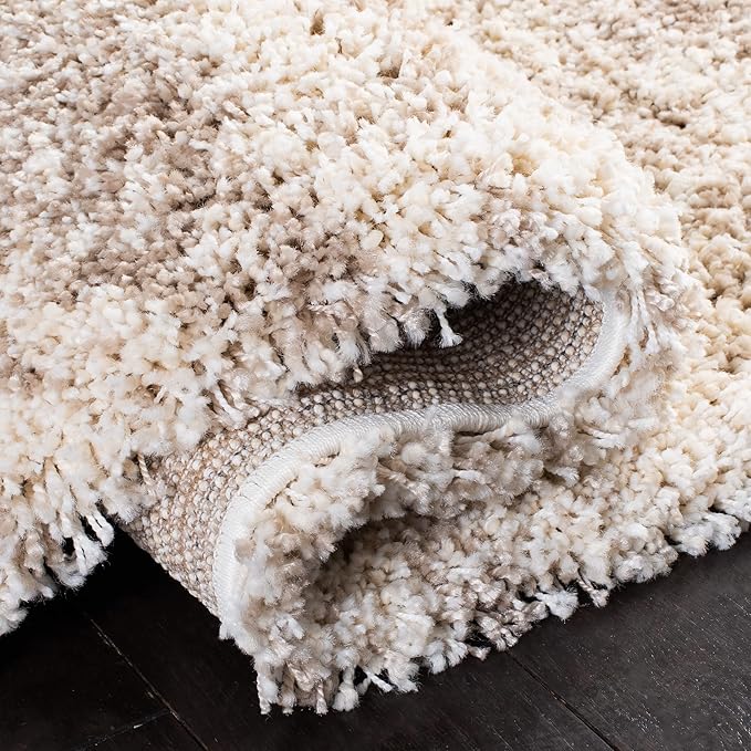 SAFAVIEH Hudson Shag Collection Runner Rug - 2'3" x 8', Ivory & Beige, Modern Design, Non-Shedding & Easy Care, 2-inch Thick Ideal for High Traffic Areas in Living Room, Bedroom (SGH206B)